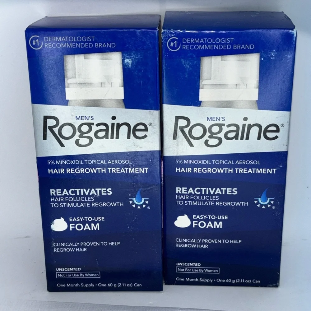 Rogaine Men’s Hair Regrowth Treatment Foam 2pk NWT